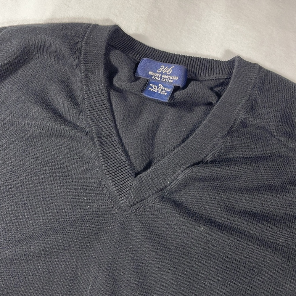 Brooks mens  black sleeveless lightweight cotton v-neck sweater vest - size XL